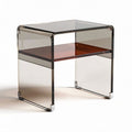 Acrylic side table with transparent and amber shelves 45 x 40 x 50cm