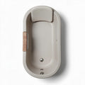 Freestanding bathtub with wooden handle in beige 150 x 75 x 50cm