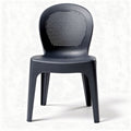 Black plastic chair for indoor and outdoor use 45 x 45 x 85cm