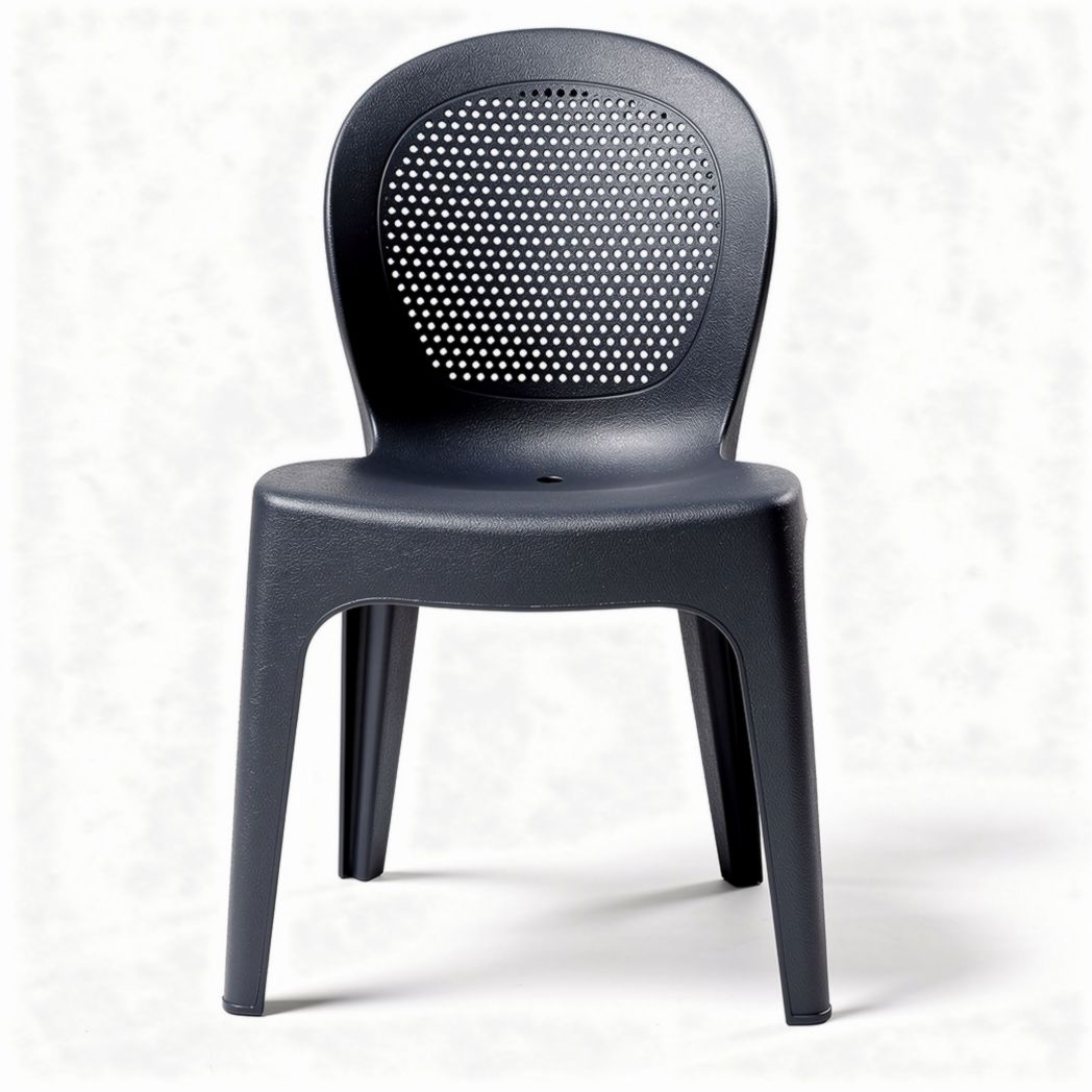 Black plastic chair for indoor and outdoor use 45 x 45 x 85cm