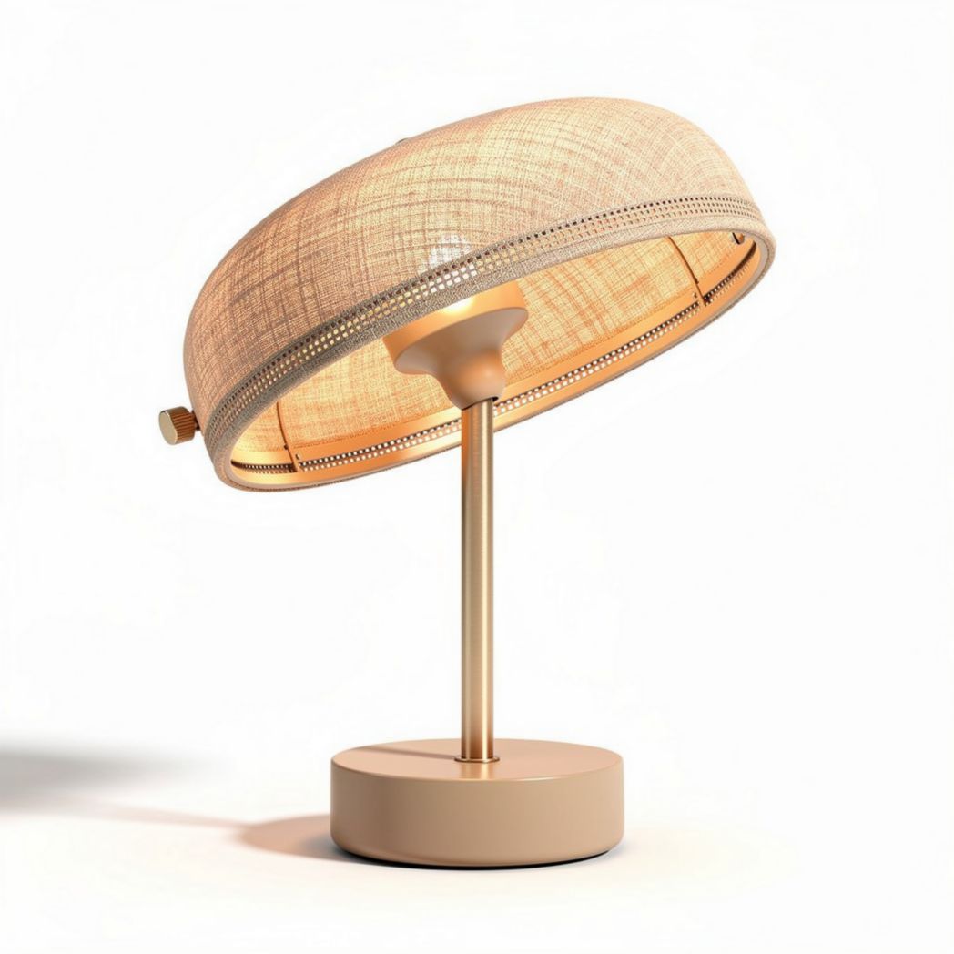 Table lamp with fabric shade and metal base in beige 30 x 30 x 50cm
